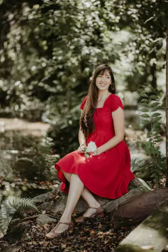 Vestido Pétala Vermelho na internet