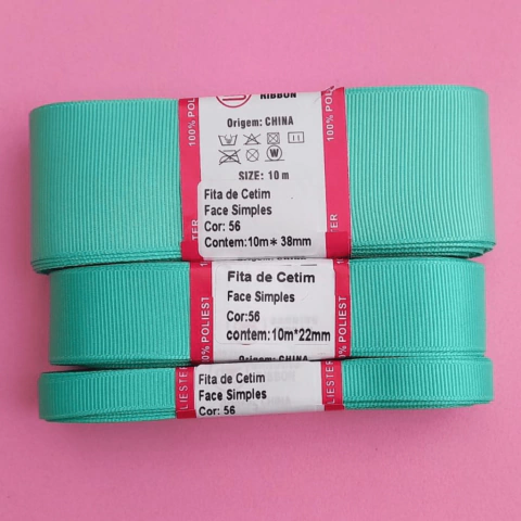 Fita lisa gorgurão Sanding cor 56 (Tiffany claro) - 10 metros