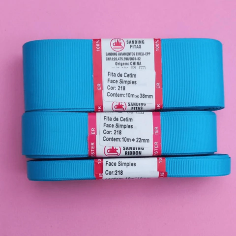 Fita lisa gorgurão Sanding cor 218(Azul mar) - 10 metros