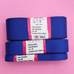 Fita lisa gorgurão Sanding cor 60(Azul Royal) - 10 metros