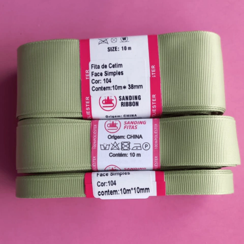 Fita lisa gorgurão Sanding cor 104(Verde) - 10 metros