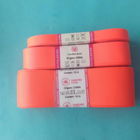 Fita lisa gorgurão Sanding cor 231(Laranja cítrico) - 10 metros