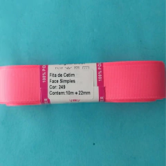 Fita lisa gorgurão Sanding cor 249(Rosa neon)- 10 metros