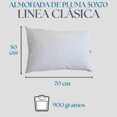 Almohada Pluma Duvet 50x70 Clásica 900gr - tienda online