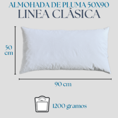 Almohada Pluma Duvet 50x90 Clásica 1200gr - tienda online