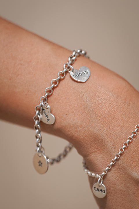 Pulsera con dijes de corazón 12 mm - PREMIUM - comprar online