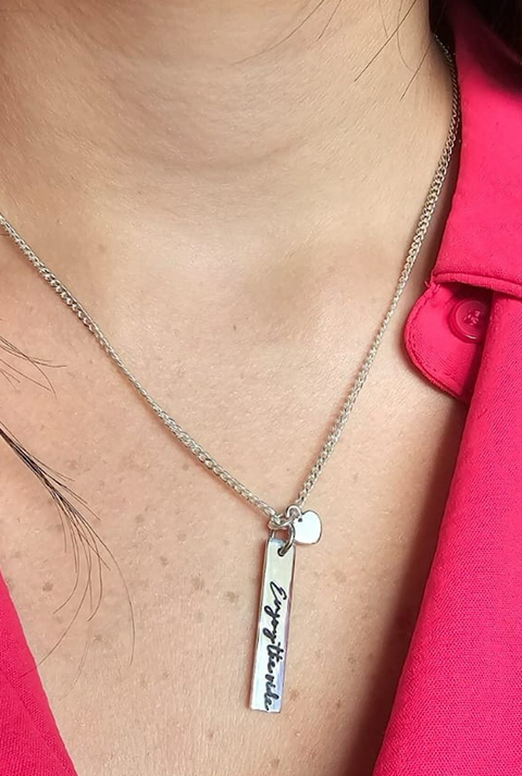 Collar con barrita y corazón - comprar online