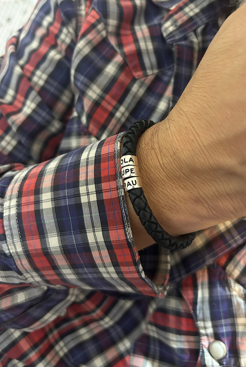 Pulsera de cuero trenzada Hombre - comprar online