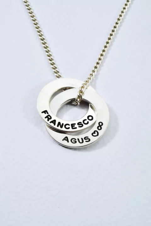 Collar de arandelas entrelazadas GRANDE doble PREMIUM