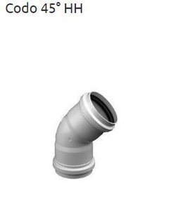 CODO 45° HH 110mm DESAGÜE JUNTA ELASTICA TIGRE (Desagüe Cloacal)