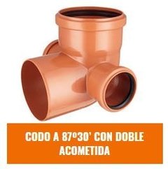 IPS CODO 87° 30 C/DOB ACOM.110x63 DESAGÜE (Desagüe Cloacal)