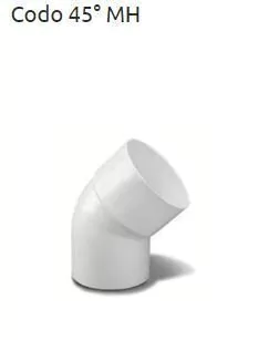 TIG CODO POLIANGULAR A 0 A 45 MH 110mm DESAGUE JE C