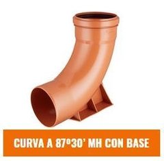 IPS CURVA 87°30° MH C/BASE 110mm (Desagüe Cloacal)