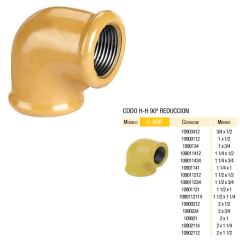 CODO H-H 90° 1x1/2" REDUCCION EPOXI GAS LATYN E-90R en internet