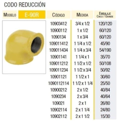 CODO RED 90° 1-1/4x1' HH EPOXI LATYN (Epoxi, Gas)