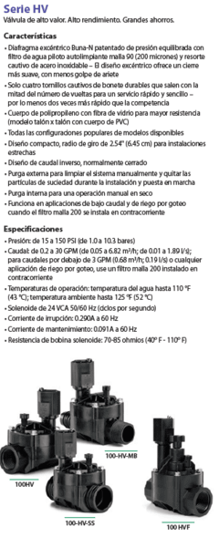 ELECTROVALVULA 1" CON REGULADOR DE CAUDAL RAIN BIRD SERIE HV - comprar online