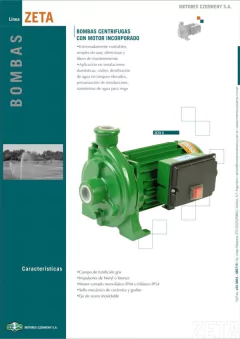 BOMBA CENTRIFUGA CZERWENY ZETA2 1HP 1PULGADA MONOFÁSICA en internet