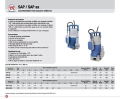 BOMBA SUMERGIBLE MOTORARG SAP AS 400 AGUA SUCIA (Desagote, Drenaje, Achique) - comprar online