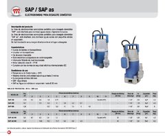BOMBA SUMERGIBLE MOTORARG SAP AS 900 AGUA SUCIA (Desagote, Drenaje, Achique) - comprar online