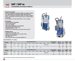 BOMBA SUMERGIBLE MOTORARG SAP 400 AGUA LIMPIA (Desagote, Drenaje, Achique) - comprar online