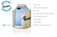 TANQUE 600 LTS.TRIC.C/FLOT. ROTOPLAS H 117x97cm GARANT.X VIDA (Hogar, Agua) - comprar online