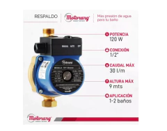 BOMBA PRESURIZADORA MOTORARG TIP 1 BRONCE 120W 2 BAÑOS - comprar online