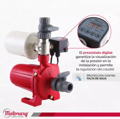 BOMBA PRESURIZADORA 0,75HP 16MTS MOTORARG TIP PRES 20 - Vital Servicios - Piscinas, Climatización, Redes de Agua, Riego