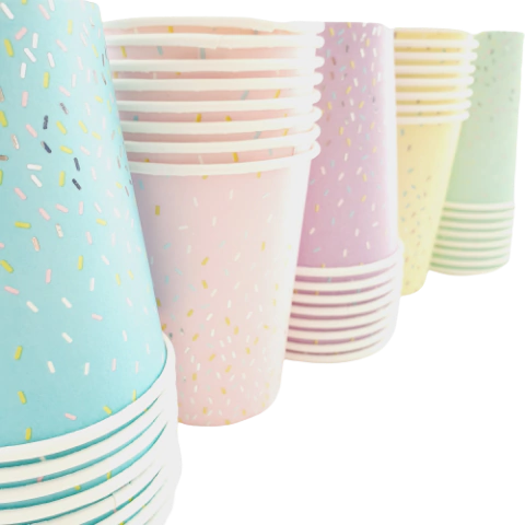 VASO CONFETTI PASTELES X 8 - comprar online