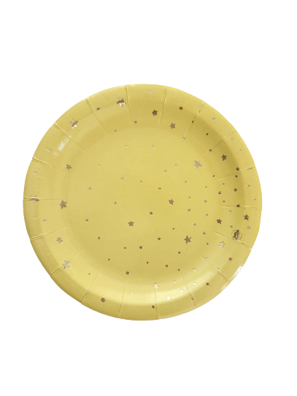 PLATO AMARILLO ESTRELLA DORADA X 10