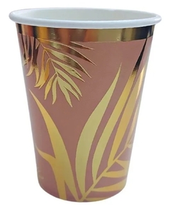 VASO HOJAS DORADAS X 8