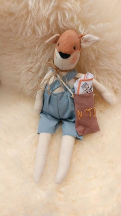 Muñeco de apego con poema en tela