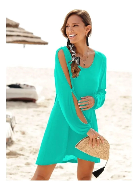 VESTIDO LEIVE VERDE AQUA