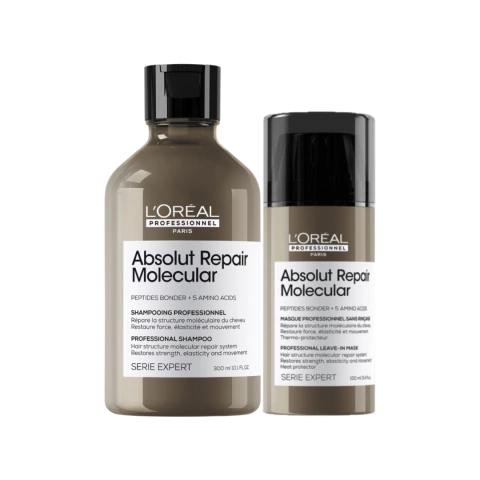Absolut Repair Molecular Kit | Serie Expert Loreal Professionnel | Shampoo + Leave-In