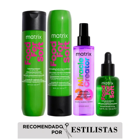 Rutina Matrix para Cabellos Secos | Shampoo + Acondicionador + Spray + Óleo