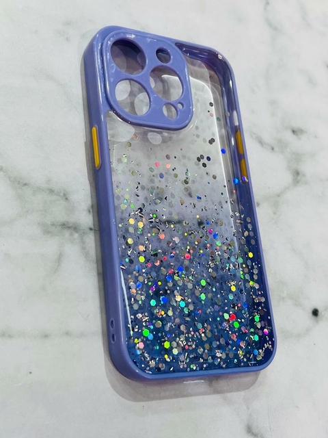 CASE PURPLE AND SILVER GLIT IPH 14 PRO