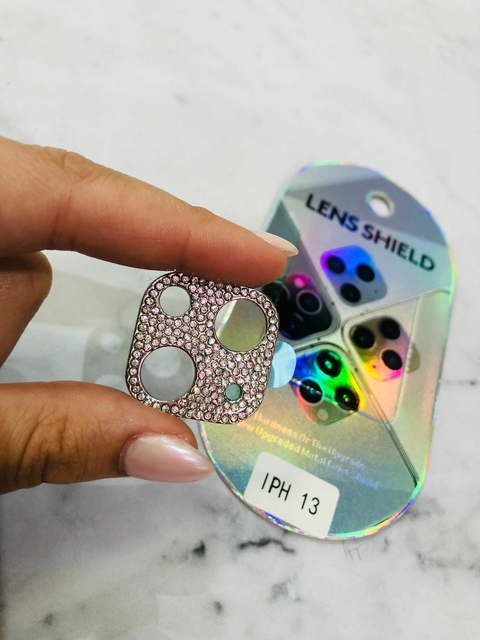LENTE PARA CAMARA SILVER CON STRASS IPH 13/13 MINI