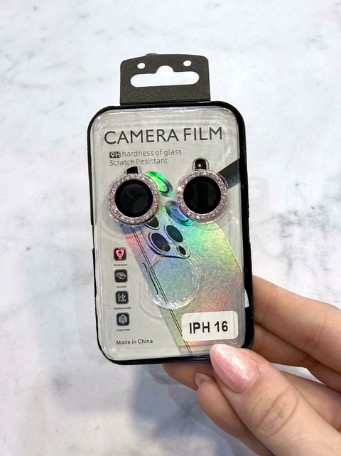 LENTE PARA CAMARA STRASS ROSA IPH 16 - comprar online