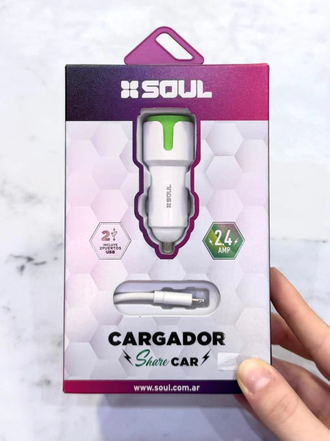 CARGADOR PARA AUTO CON CABLE USB-IPHONE - comprar online