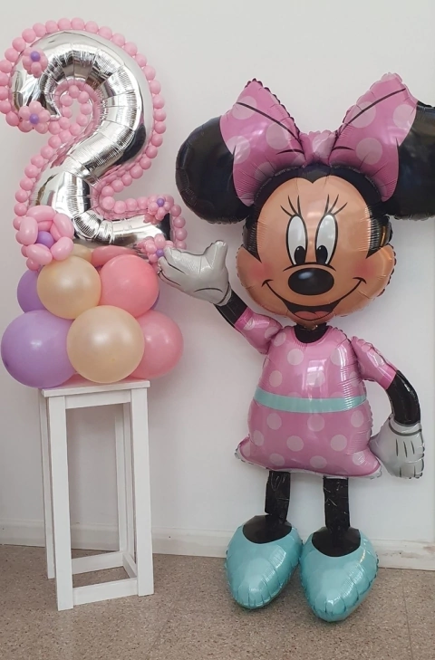 Balloon bouquet numero y Air walker minnie