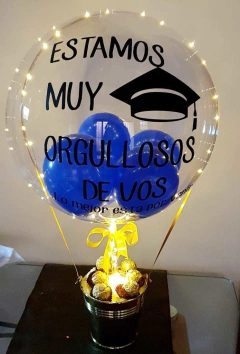 BUBBLE Personalizada con luz para EGRESADOS