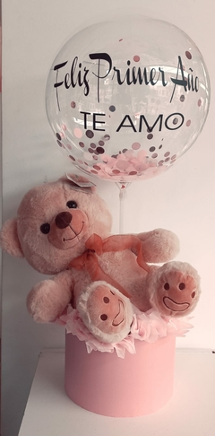 Caja con oso y bubble personalizado en internet