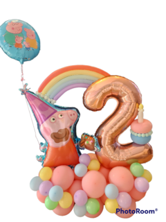 Balloon Bouquet Peppa pig arco iris