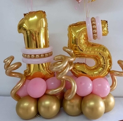 BALLOON BOUQUET 15 años Dorado y Rosa - comprar online