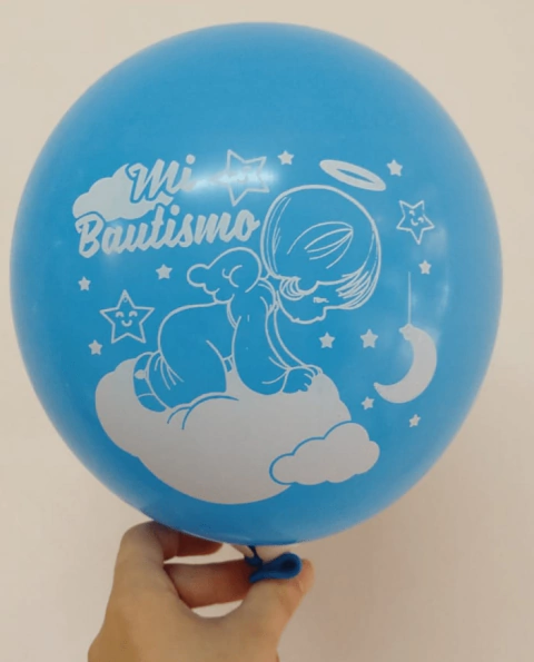 10 Globos impresos Mi Bautismo