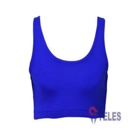 Top Fem Lycra Azul Royal