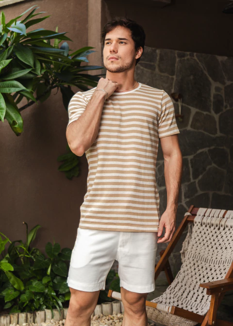 T-shirt Santorini - Bege - comprar online