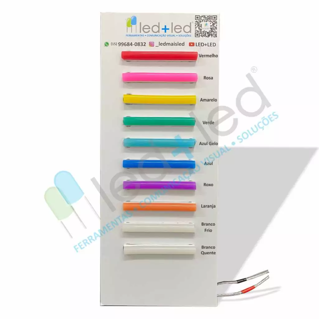 Mostruário Neon LED Amostra com 10 Cores