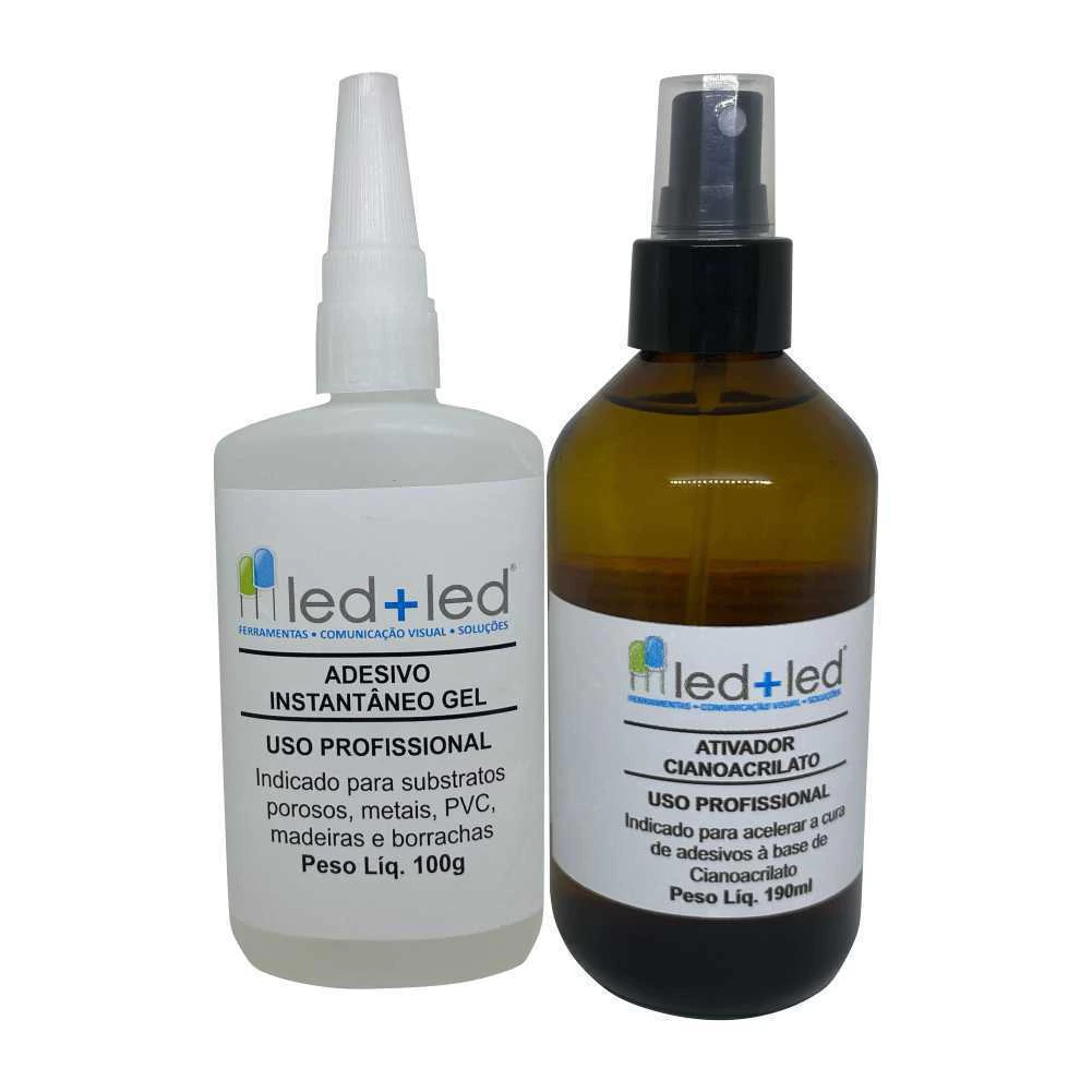 1 Kit Adesivo Instantâneo Gel 100g + Acelerador Ativador 190ml - comprar online