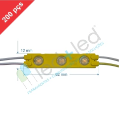 200 Módulo LED Slim com Lente 160° cor Amarelo (âmbar)