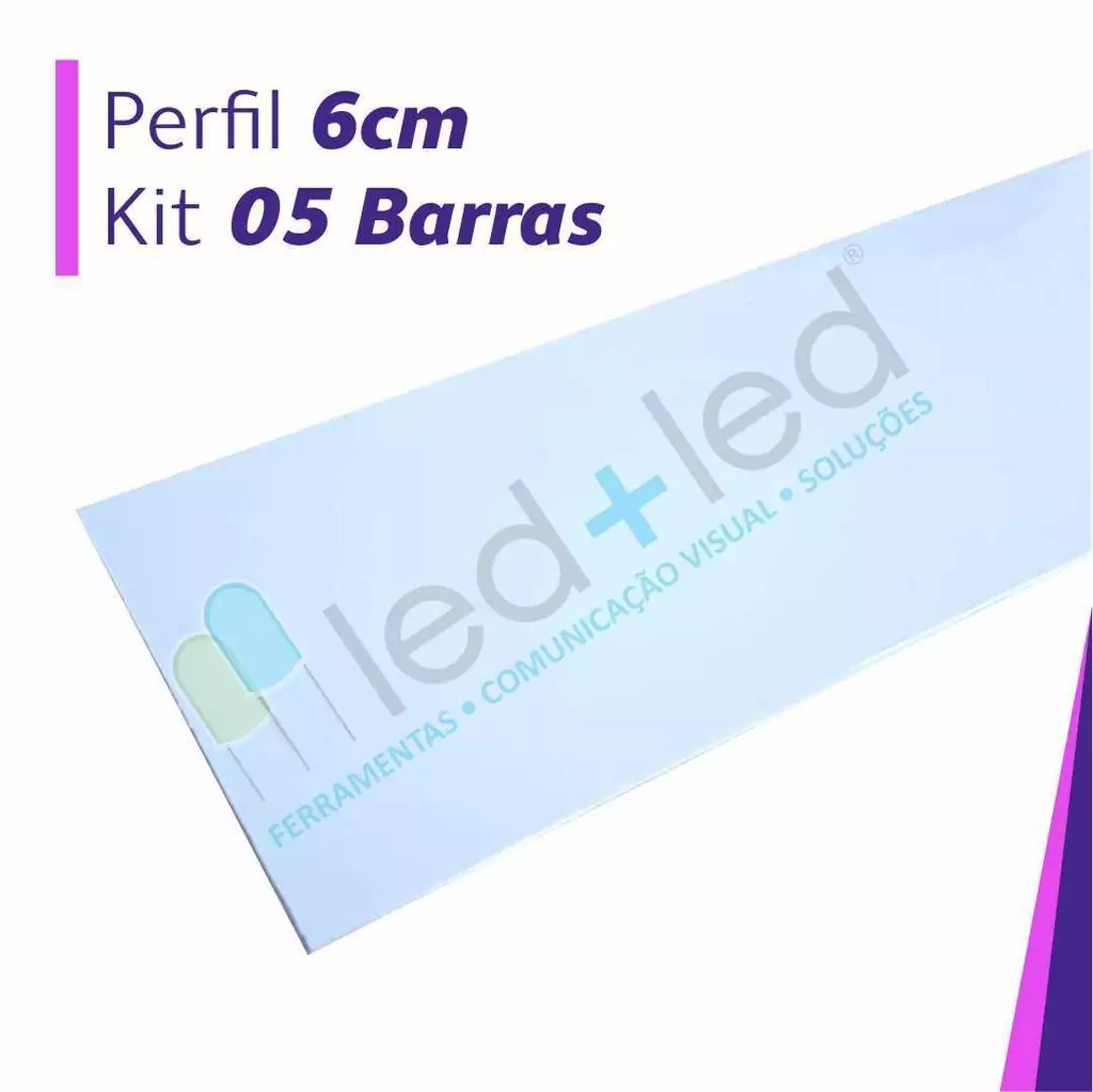 Perfil 6cm Branco 5 Barras com 2,95m cada